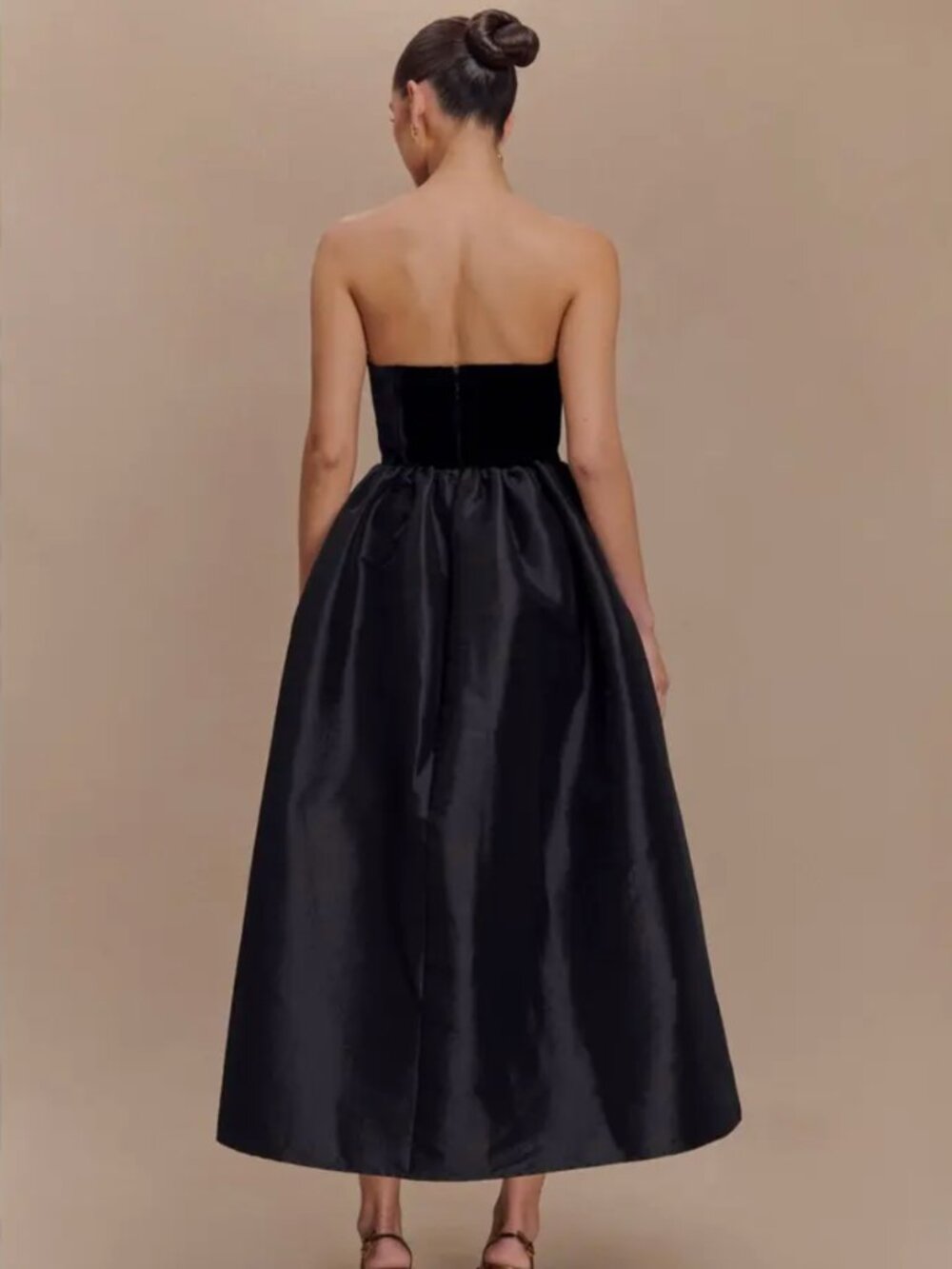 Meshki FLORA Strapless Velvet Midi Dress